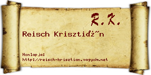 Reisch Krisztián névjegykártya